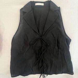 Mango tie front shirt